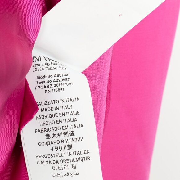 Versace SS20 Fuchsia Satin Safety Pin Detail Blazer - Picture 12 of 14